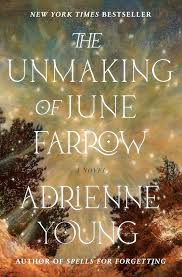 Book cover of The Unmaking of June Farrow featuring autumn trees with orange and brown leaves, evoking a mysterious and atmospheric mood.